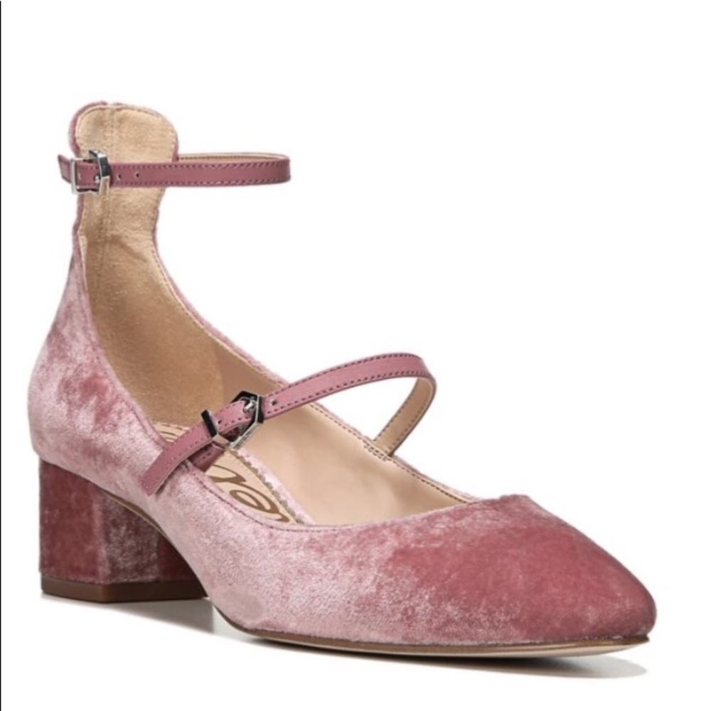 Sam Edelman lulie velvet pump in faded rose
